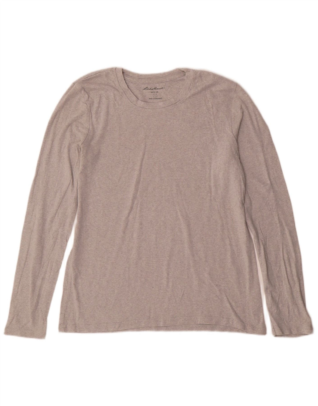 EDDIE BAUER Top de mujer de manga larga UK 14 Grande Gris Algodón