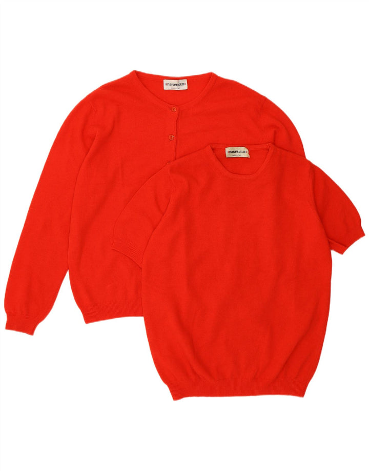Enara Maglie Conjunto de 2 piezas para mujer UK 44 Lana roja mediana