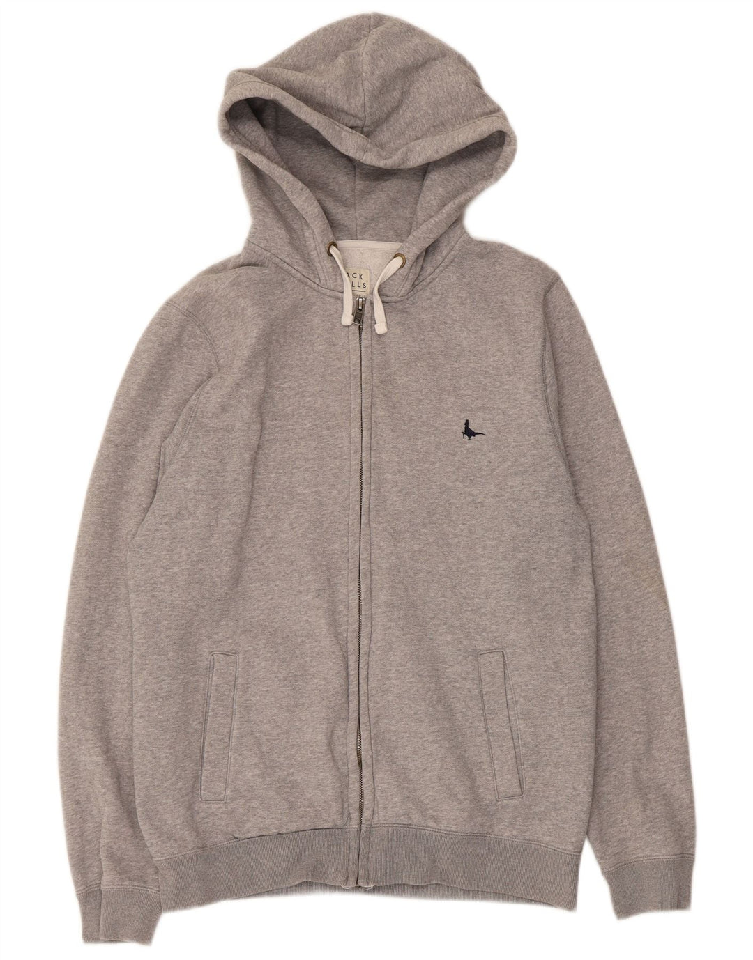 Jack Wills Sudadera con capucha y cremallera para hombre de algodón moteado gris medio