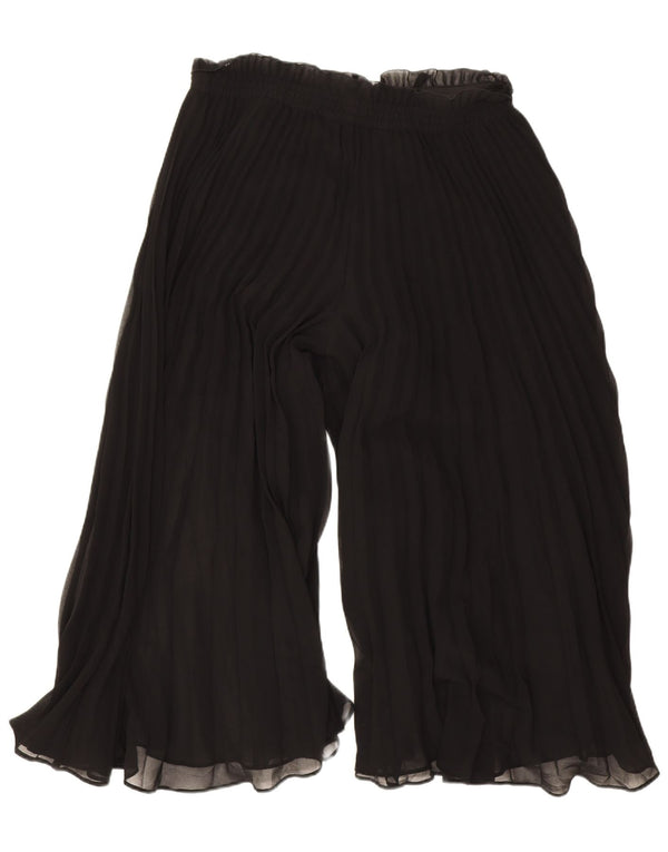Zara Mujer Cullotes Pantalones Capri De Cintura Alta Mediano W28 L20 Negro