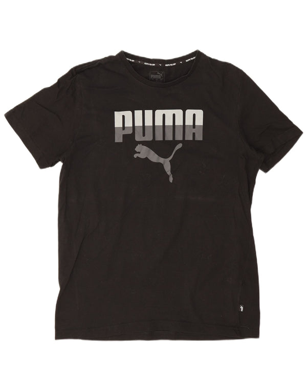 Puma - Camiseta gráfica para hombre, talla grande, algodón negro