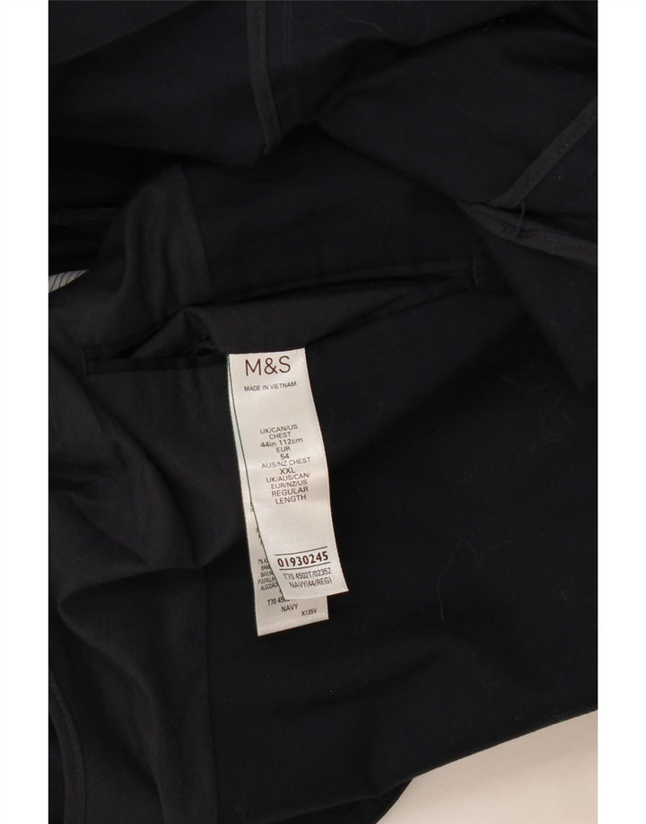 Marks & Spencer Chaqueta tipo blazer de 2 botones para hombre UK 44 XL Algodón azul marino