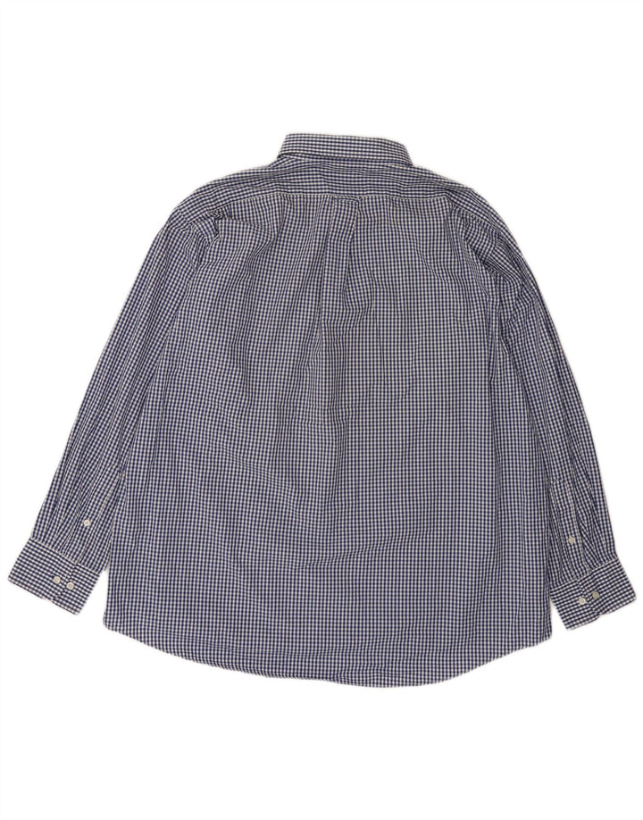 IZOD Camisa de corte regular para hombre, talla 18, 2XL, algodón a cuadros azul