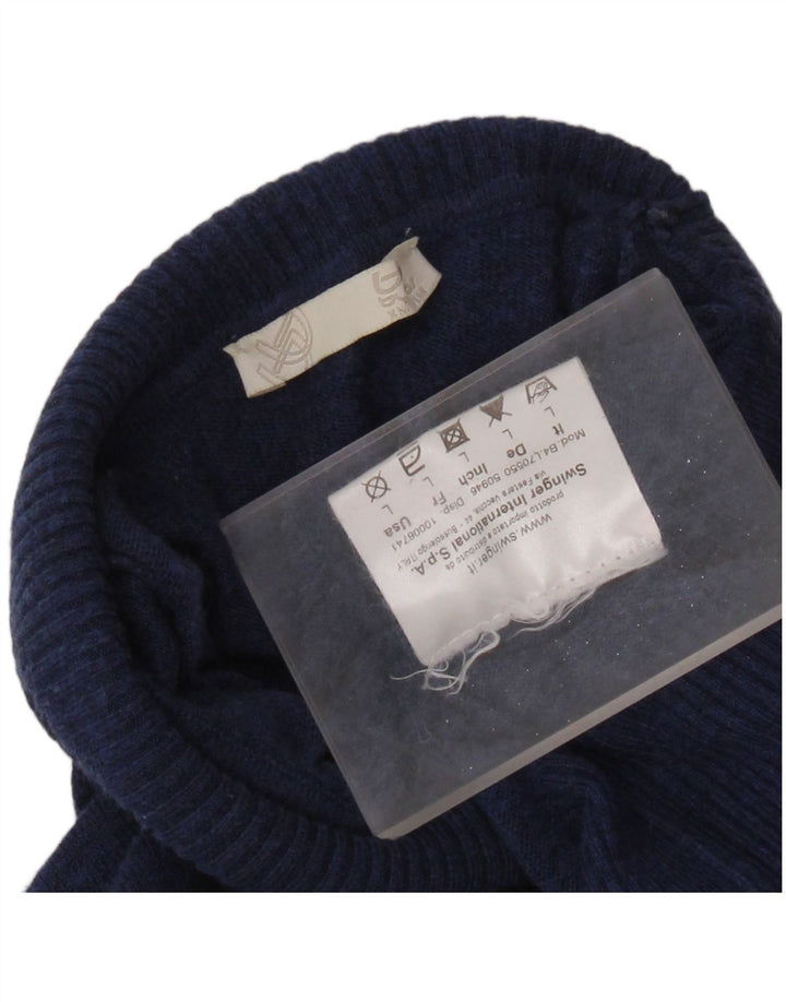 BYBLOS Suéter tipo jersey con cuello vuelto para mujer Reino Unido 14 Grande Azul marino Acrílico