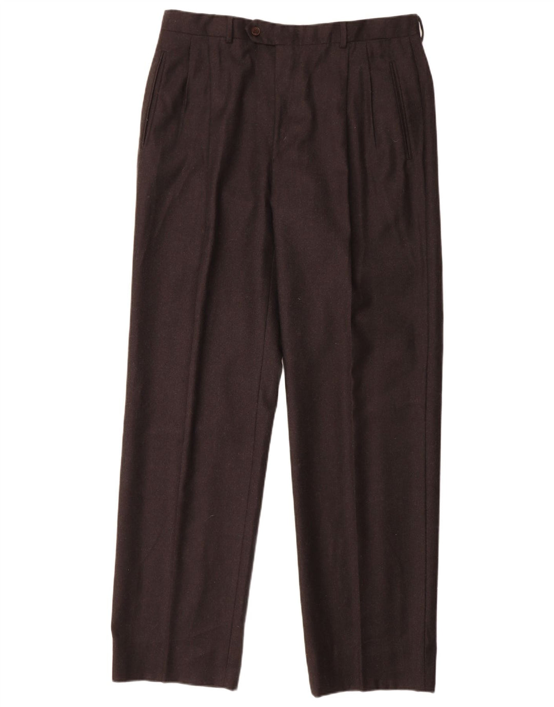 MARCO PLANESIO Pantalón de traje con pinzas para hombre IT 52 XL W34 L33 Lana negra