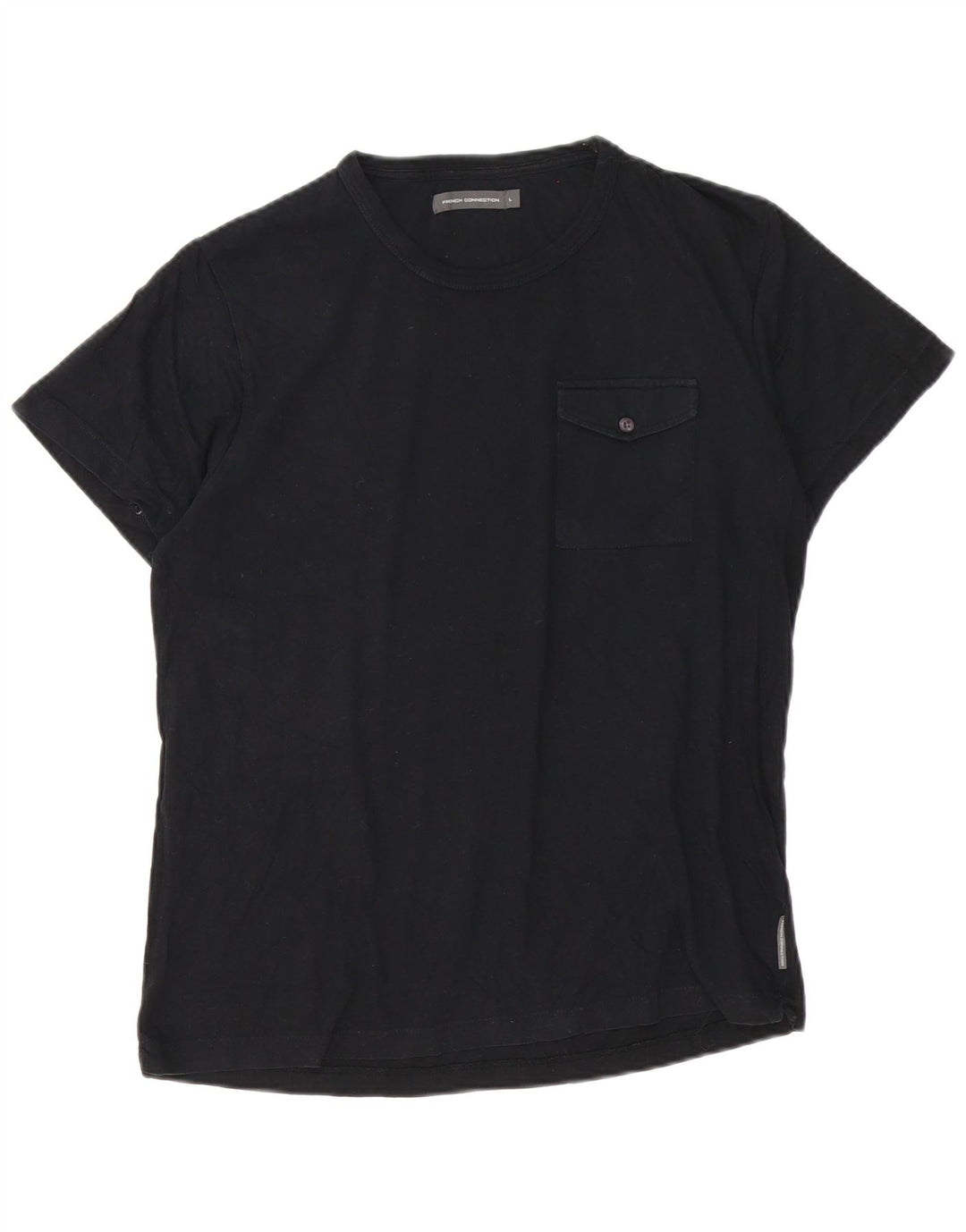 French Connection - Camiseta para hombre, talla grande, algodón negro