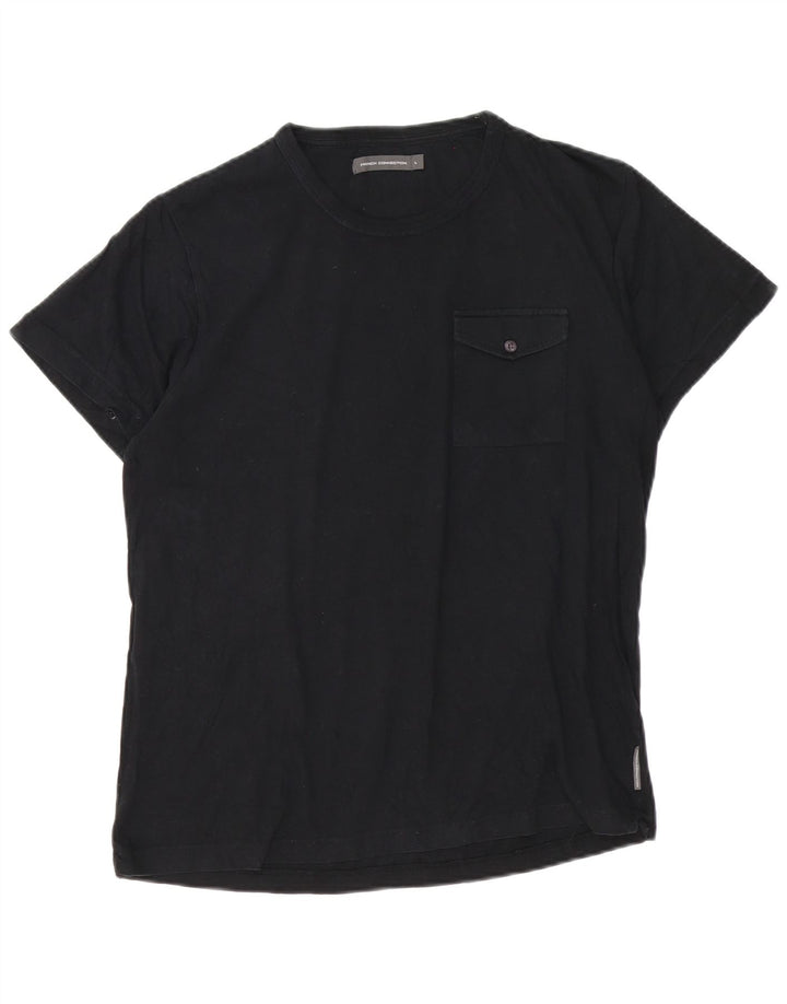 French Connection - Camiseta para hombre, talla grande, algodón negro