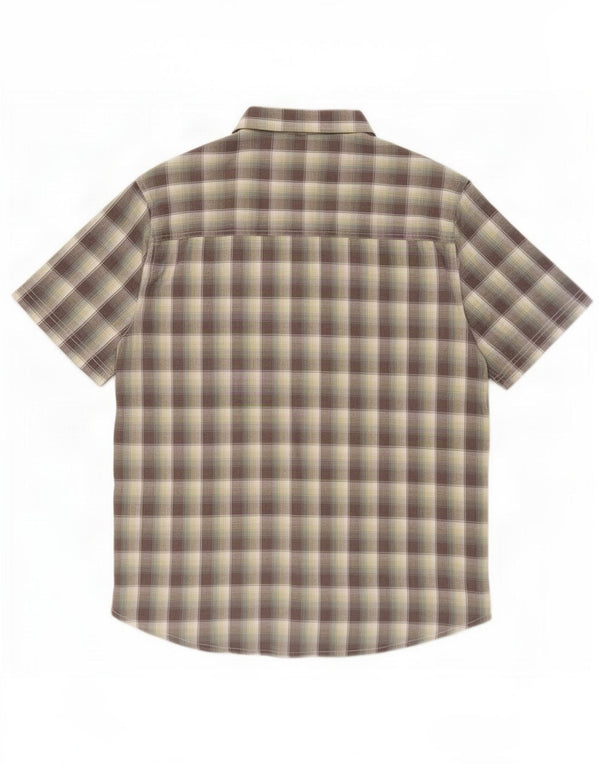 Camisa de manga corta para hombre Mountain Warehouse de algodón a cuadros multicolores grandes
