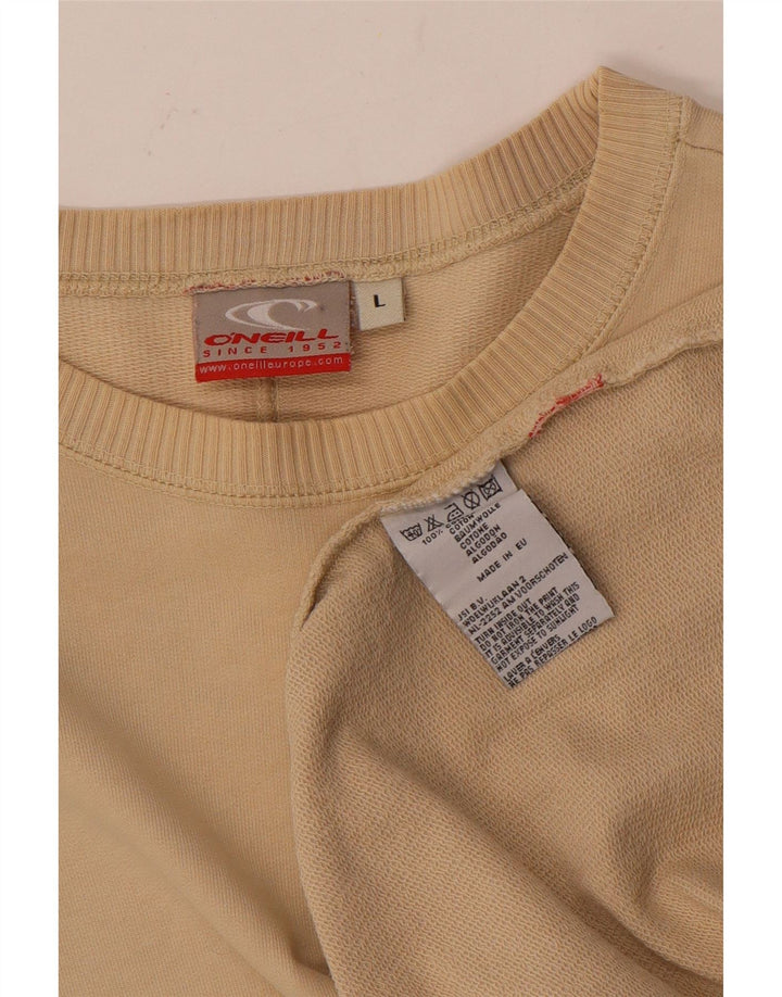 O'Neill Mens Graphic Top Manga Larga Grande Algodón Beige