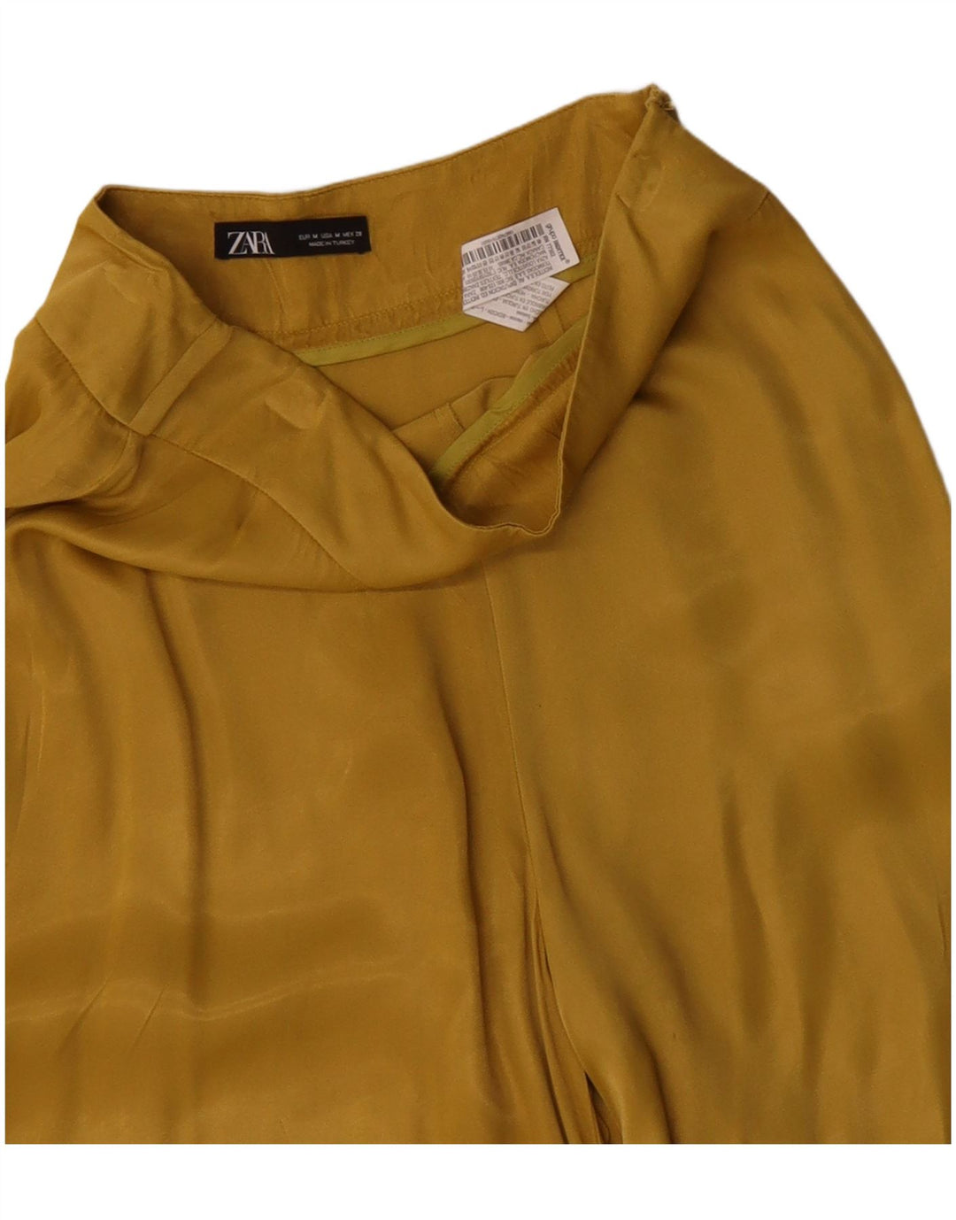 Zara Mujer Pantalones Capri Cullotes De Cintura Alta Mediano W28 L21 Amarillo