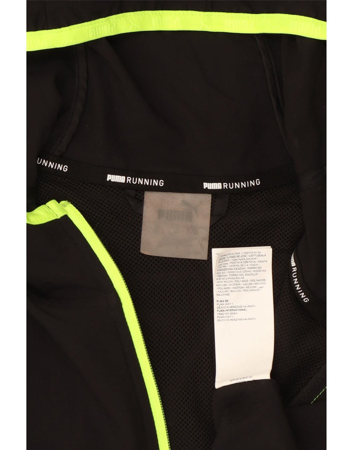 Puma Chaqueta impermeable con capucha para hombre, talla 40, nailon negro grande