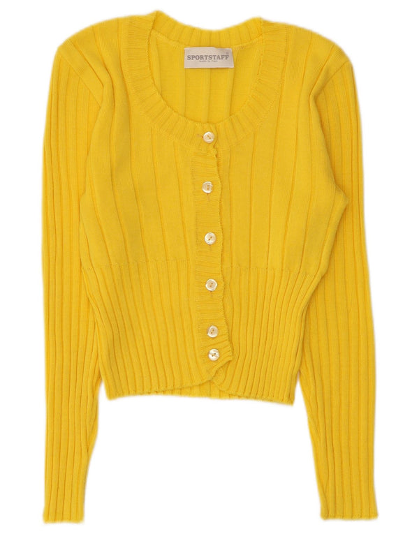 Sport Staff Suéter tipo cárdigan corto para mujer UK 10 Small Yellow