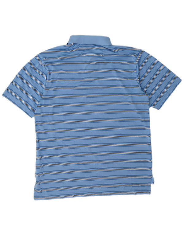 Polo Adidas Hombre Grande Poliéster Rayas Azules
