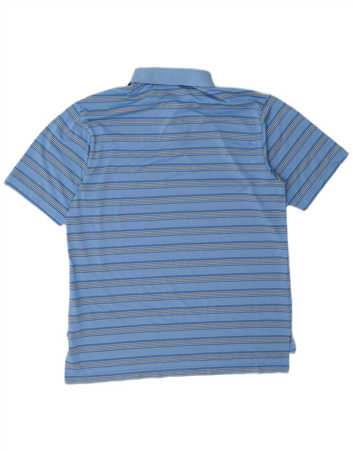 Polo Adidas Hombre Grande Poliéster Rayas Azules