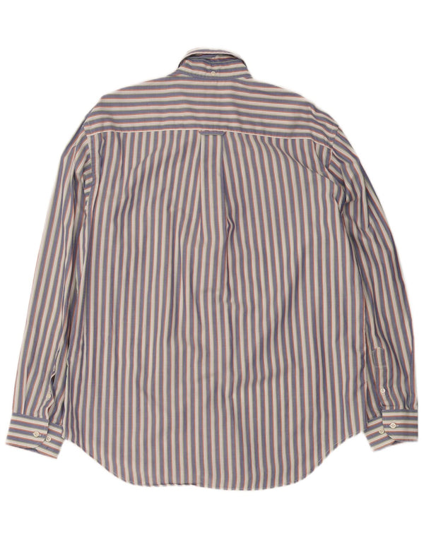 Camisa Lacoste Hombre Talla 42 Grande Gris Rayas