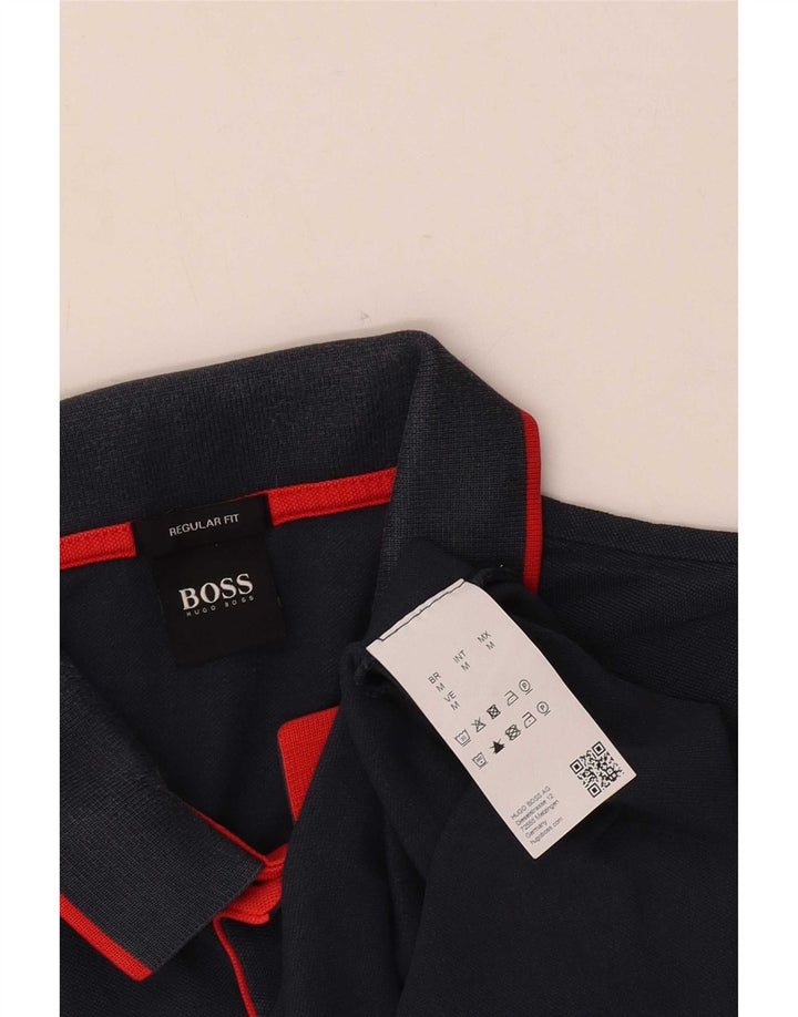 Hugo Boss Hombre Polo Regular Fit Algodón Azul Marino Medio