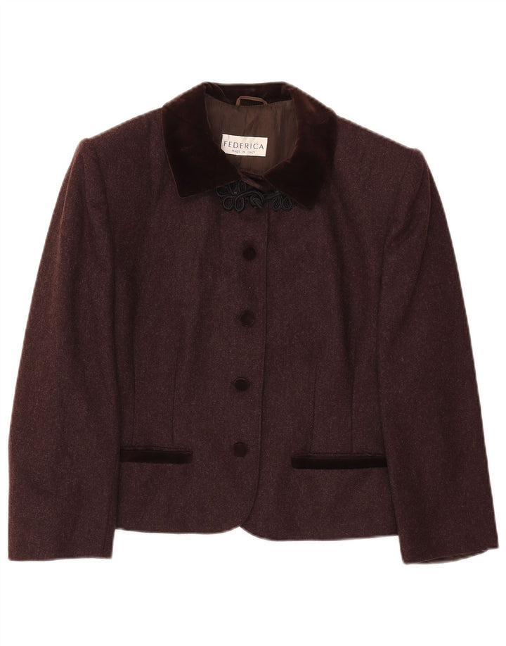 Federica Chaqueta tipo blazer de 5 botones para mujer Reino Unido 14 Lana marrón medio