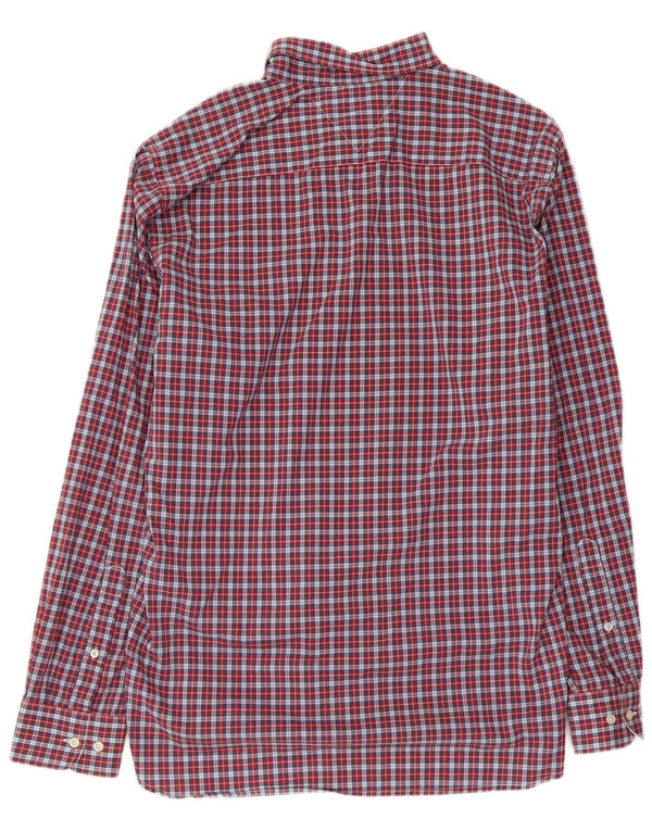 Camisa Tommy Hilfiger de corte regular para hombre de algodón a cuadros rojos grandes