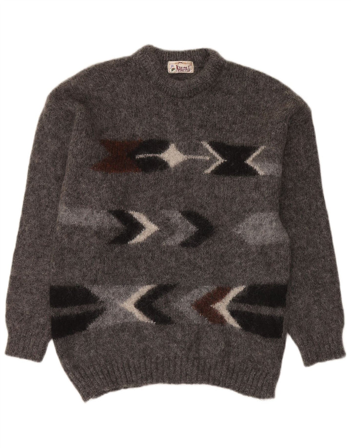 Nagpal Jersey De Cuello Redondo Para Hombre Gris Medio Geométrico