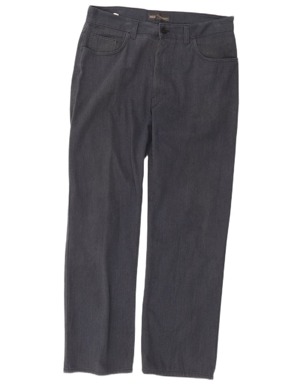 Marks & Spencer Pantalones casuales rectos para hombre W36 L31 Algodón azul marino
