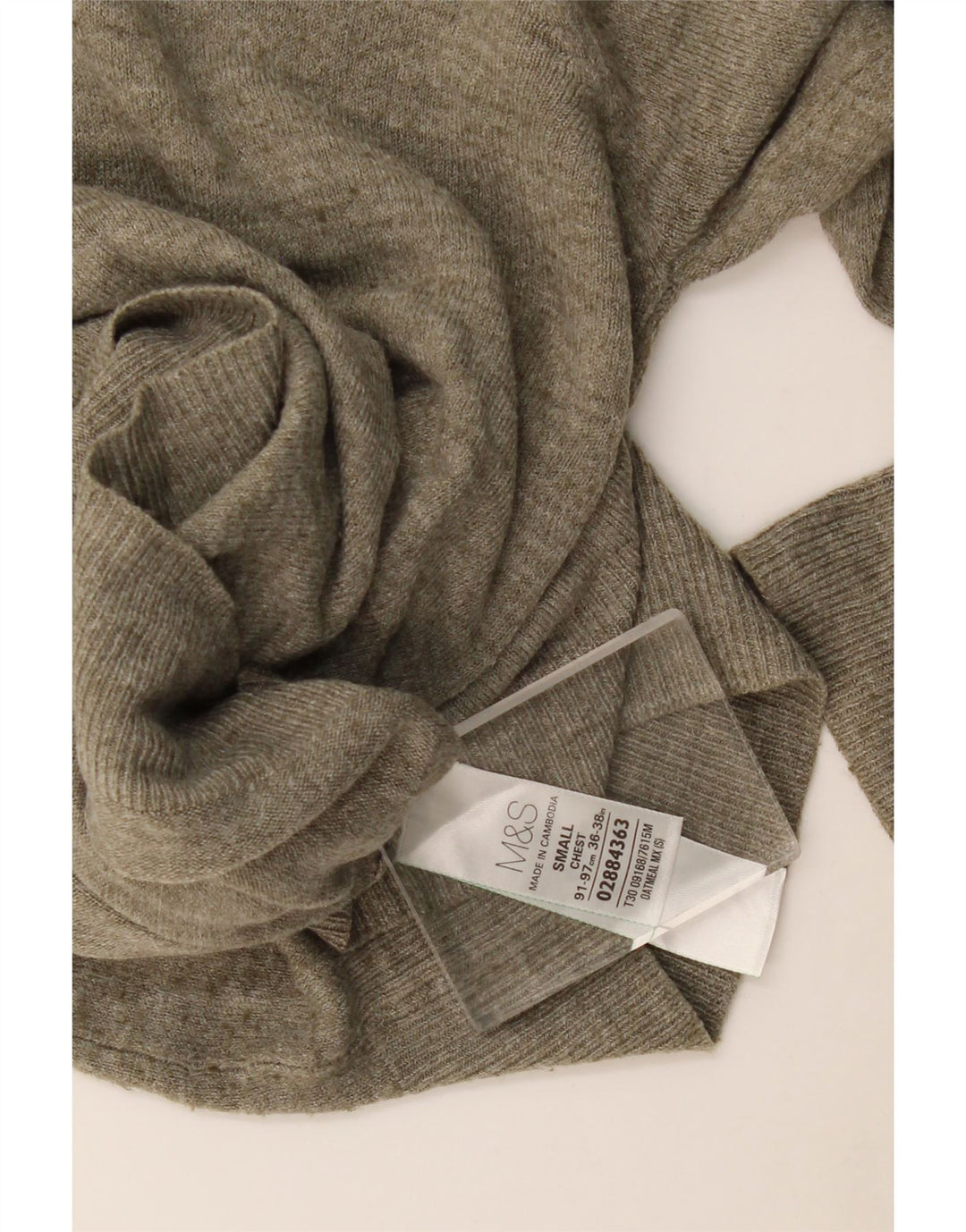 Marks & Spencer Suéter con Cuello en V para Hombre Acrílico Moteado Caqui Pequeño