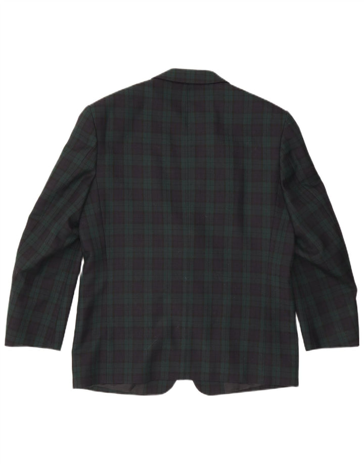 Douglas Chaqueta tipo blazer de 2 botones para hombre IT 50 Poliéster a cuadros verdes grandes