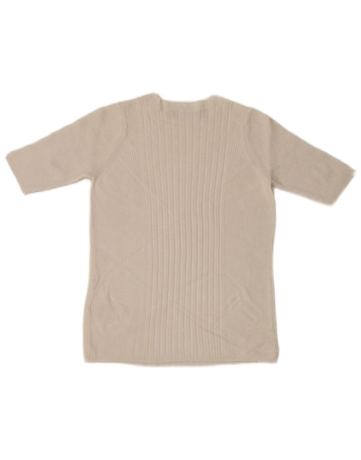 Marks & Spencer Jersey con cuello barco para mujer, talla 40, talla mediana, color blanco