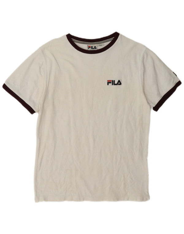 Fila - Camiseta para hombre, talla grande, algodón blanco