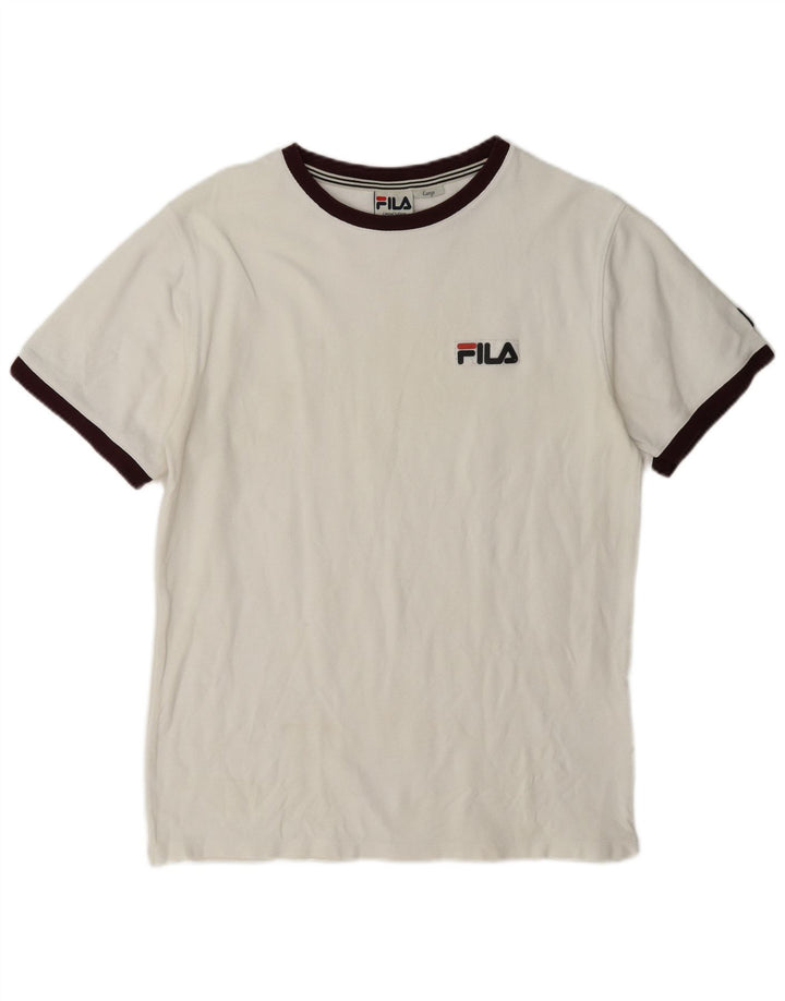 Fila - Camiseta para hombre, talla grande, algodón blanco
