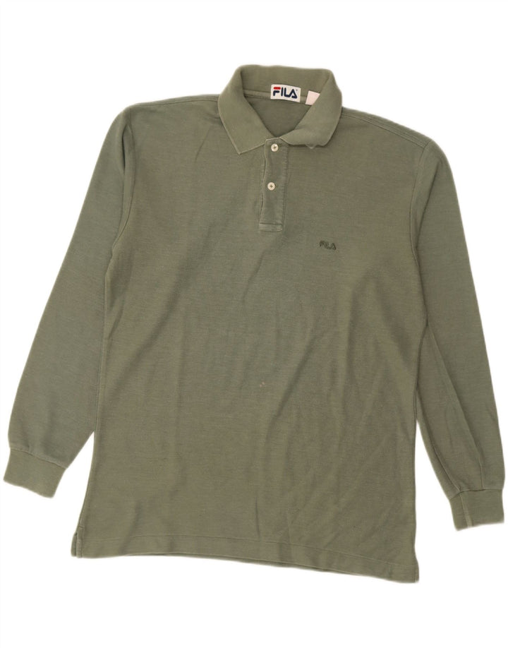 Fila Polo De Manga Larga Para Hombre IT 48 Algodón Verde Medio