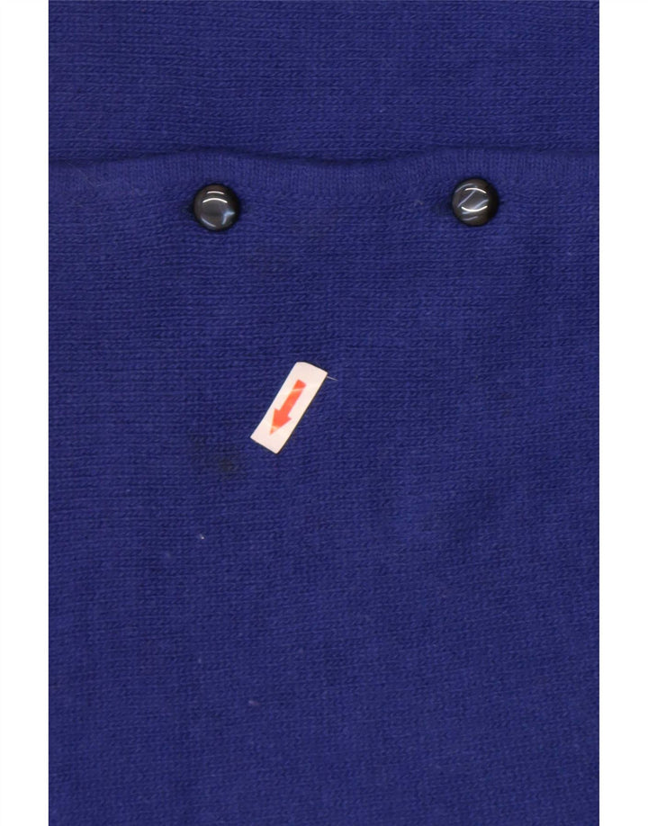 Vintage mujer Cardigan suéter IT 44 lana azul medio