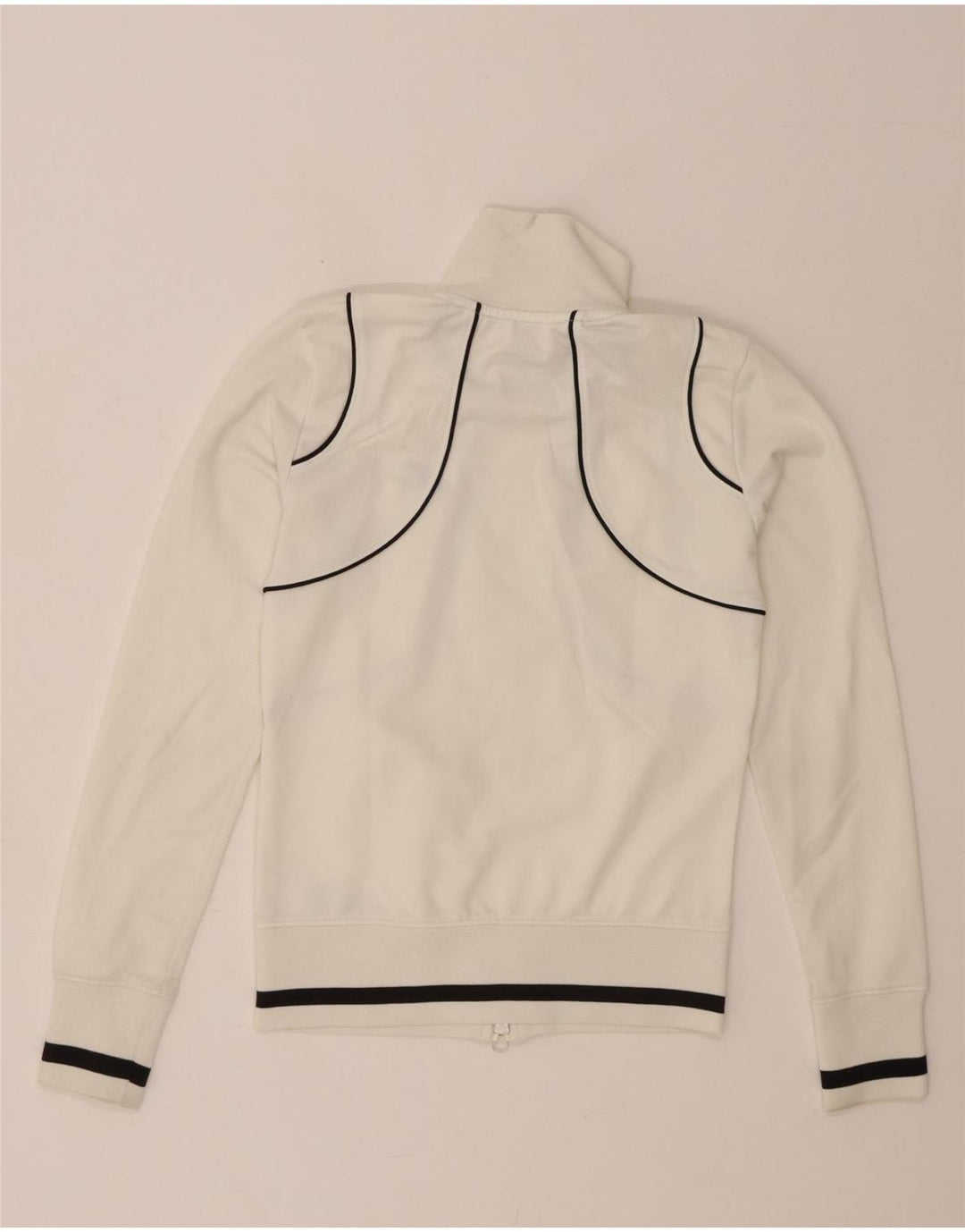 NIKE Womens Tracksuit Top Jacket UK 6/8 XS White Polyester