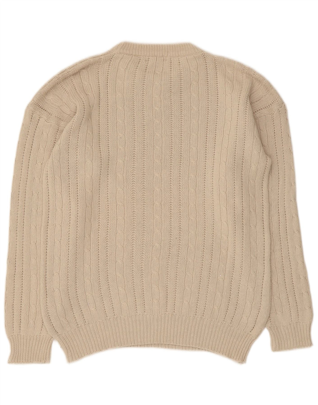 Uno Due - Jersey de cuello redondo para hombre, talla pequeña, algodón beige