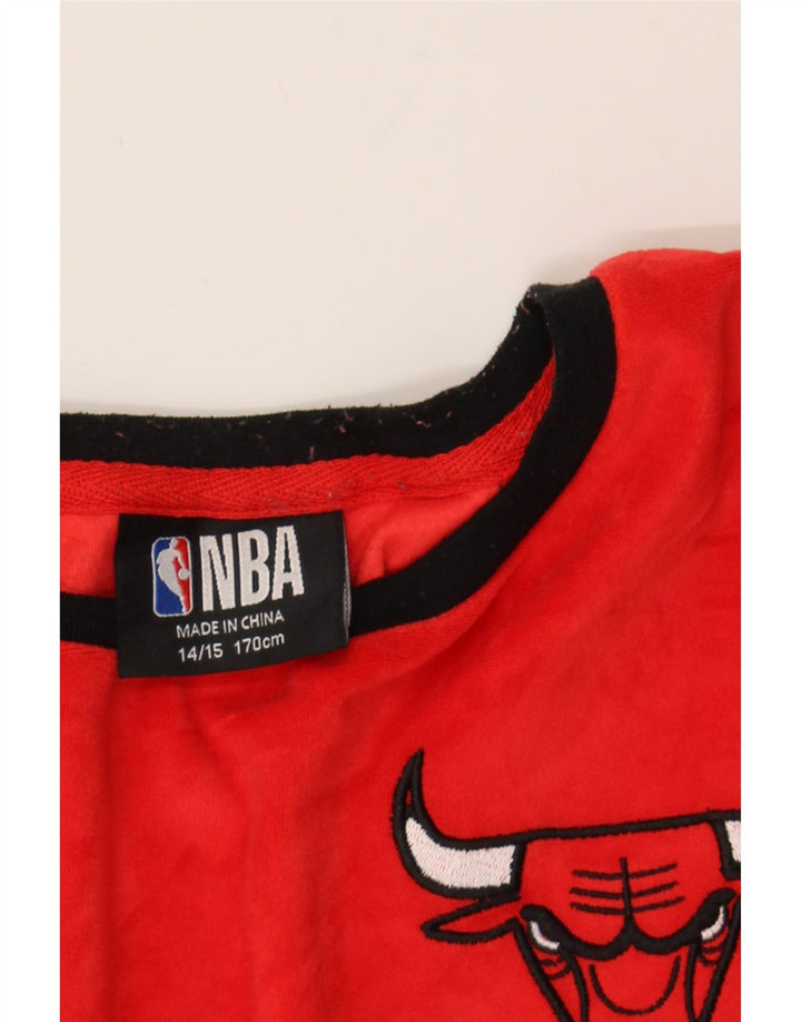 NBA Boys Chicago Bulls Graphic Top Long Sleeve 14-15 Years  Red Polyester Vintage NBA and Second-Hand NBA from Messina Hembry 