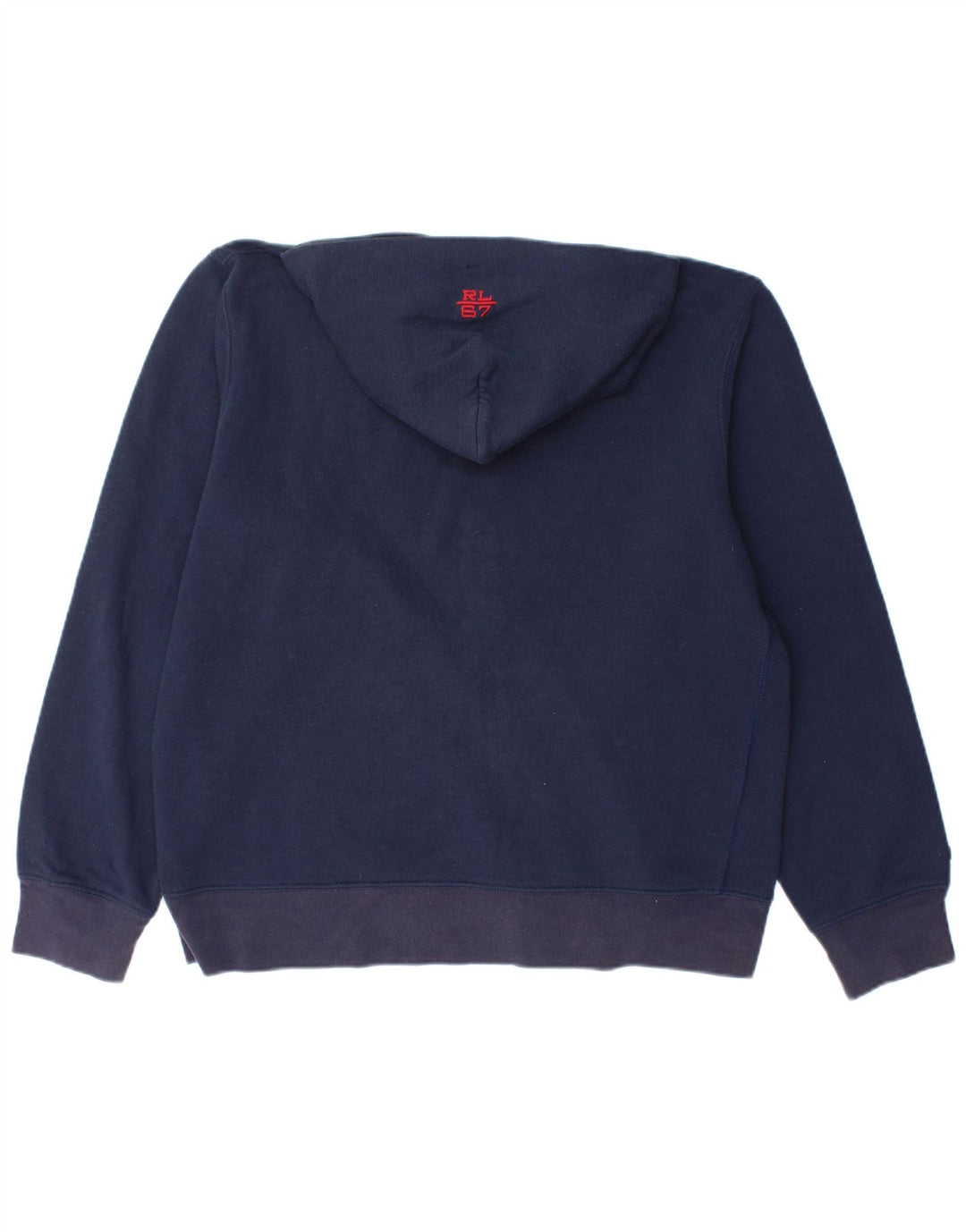 RALPH LAUREN Suéter con capucha y cremallera de ajuste holgado para hombre Azul marino mediano