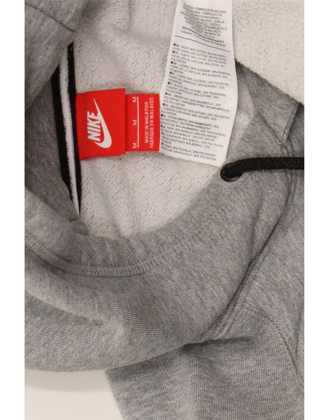 Nike Jersey con capucha y estampado gráfico de algodón moteado en gris medio