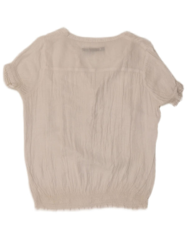 Zara Mujer Blusa Top UK 46 Grande Blanco