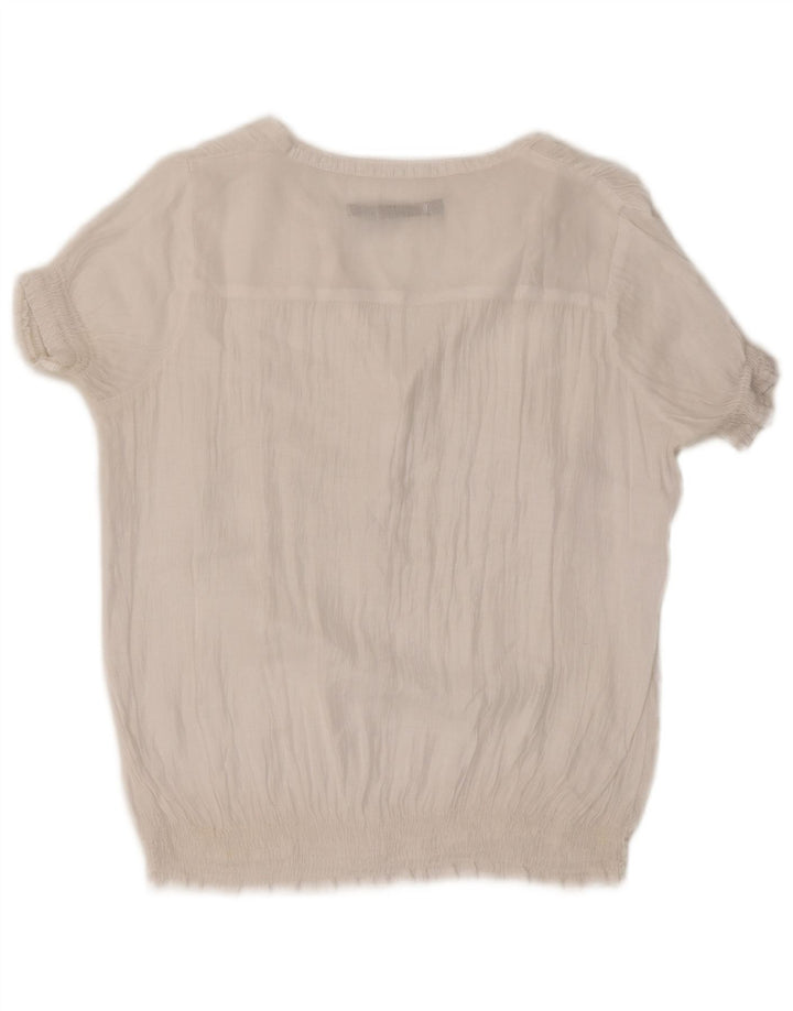 Zara Mujer Blusa Top UK 46 Grande Blanco