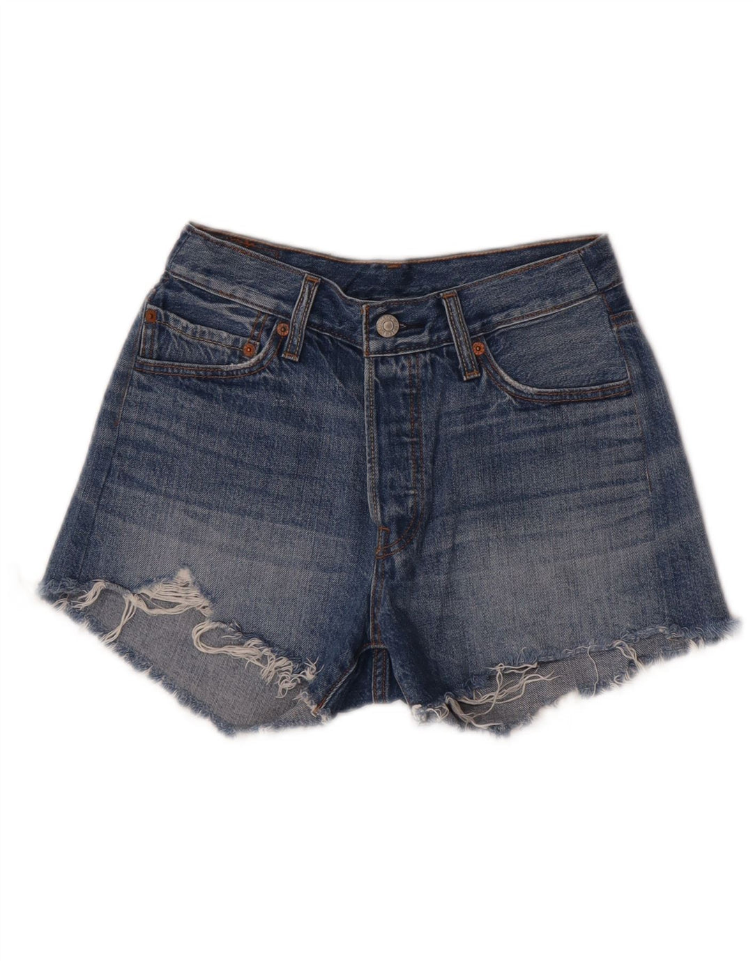 Levi's Mujer 501 Shorts Vaqueros W28 Algodón Azul Medio