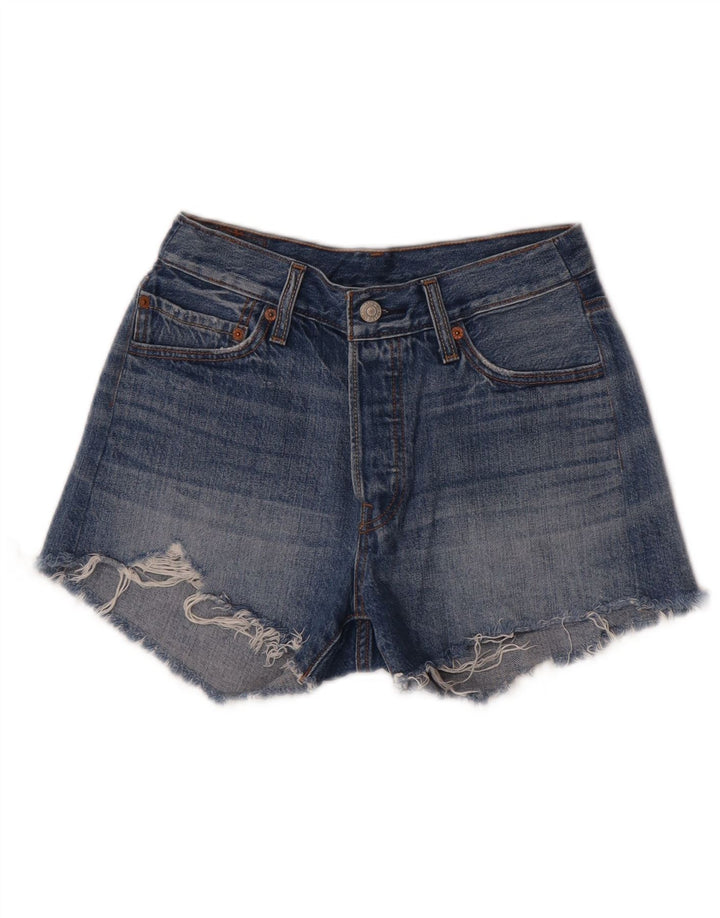 Levi's Mujer 501 Shorts Vaqueros W28 Algodón Azul Medio