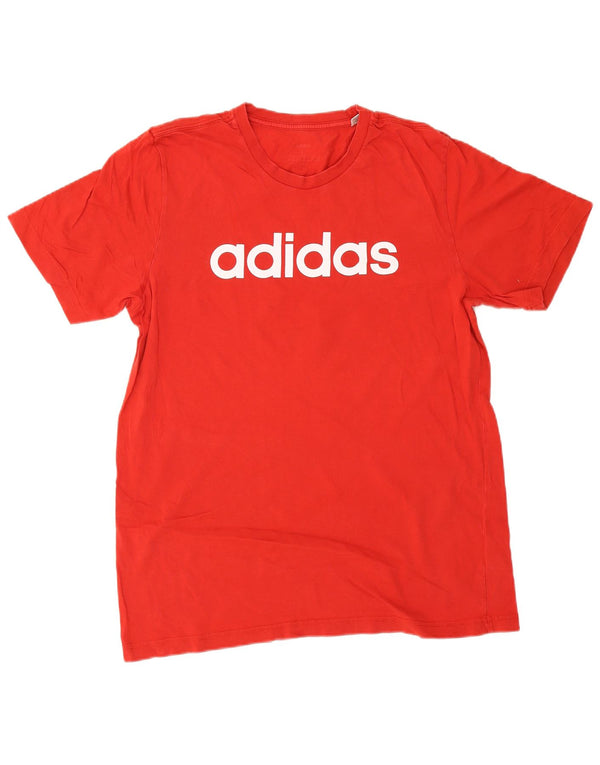 Adidas - Camiseta gráfica para hombre, talla grande, algodón rojo