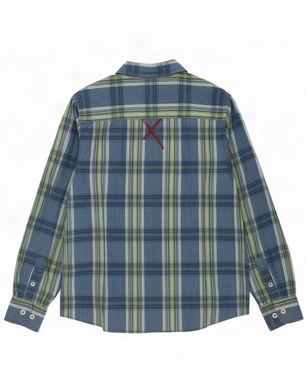 Gant Camisa Rugger Slim Fit para niños 9-10 años Algodón a cuadros azul grande