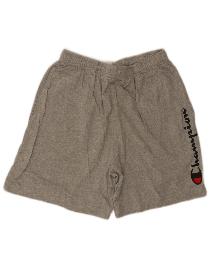 Champion Shorts deportivos con gráficos para hombre de algodón gris medio