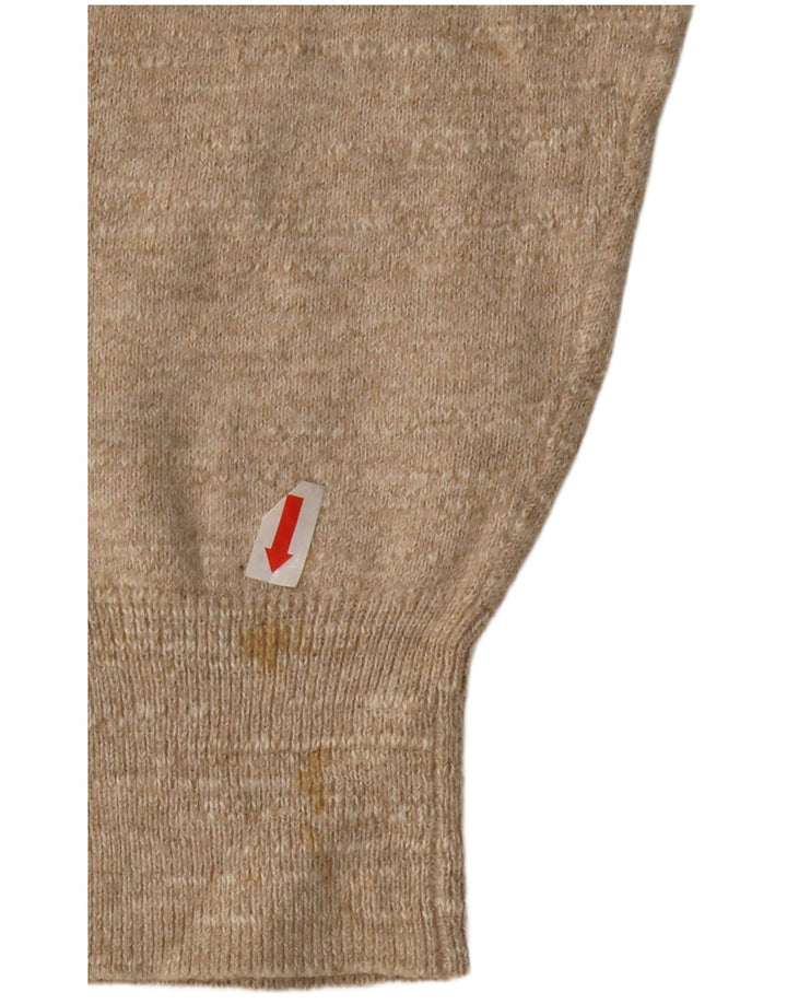 J. Crew - Jersey para hombre con cuello y cremallera, talla pequeña, algodón beige
