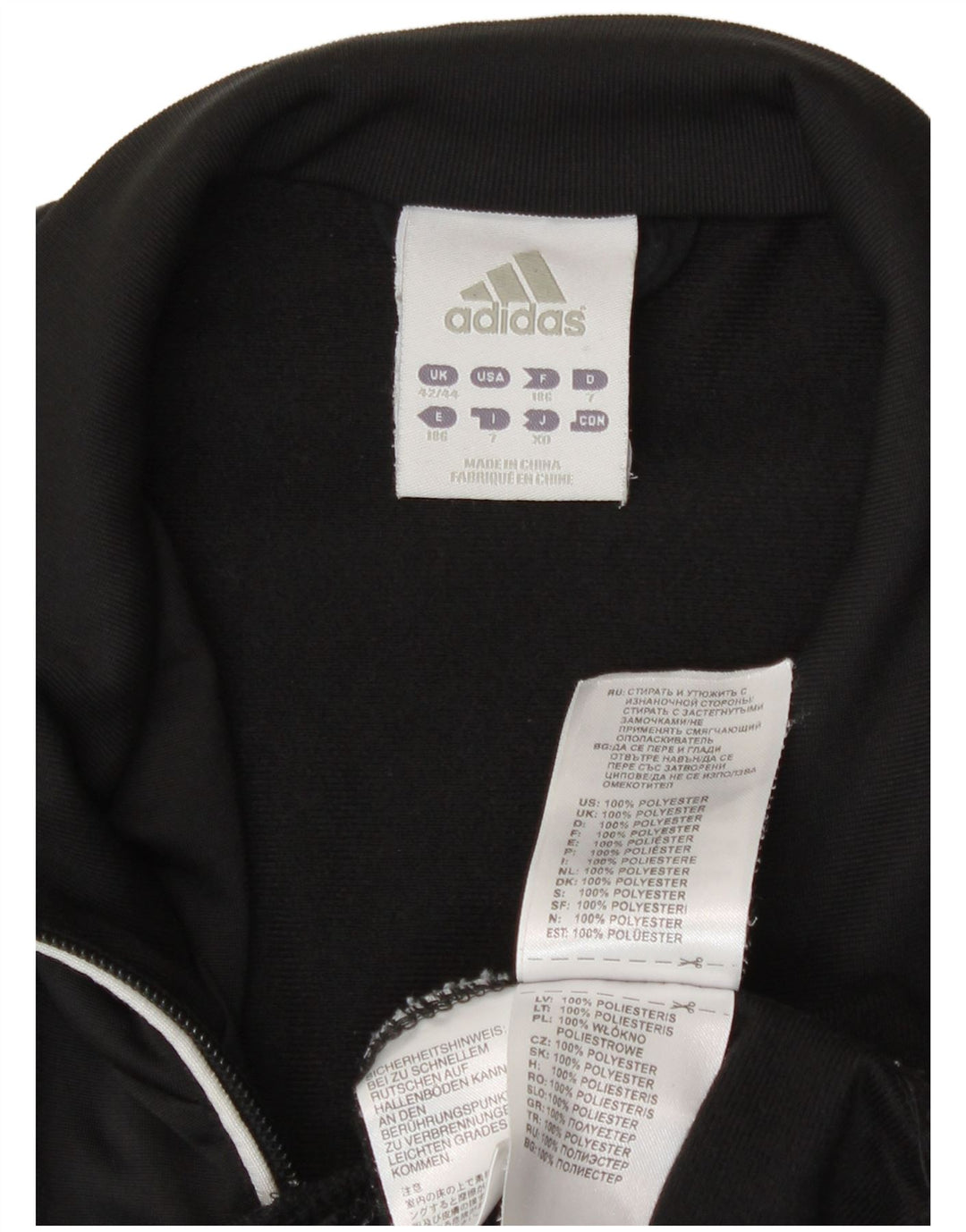 Adidas - Chaqueta de chándal para hombre, talla 42/44, poliéster color negro grande