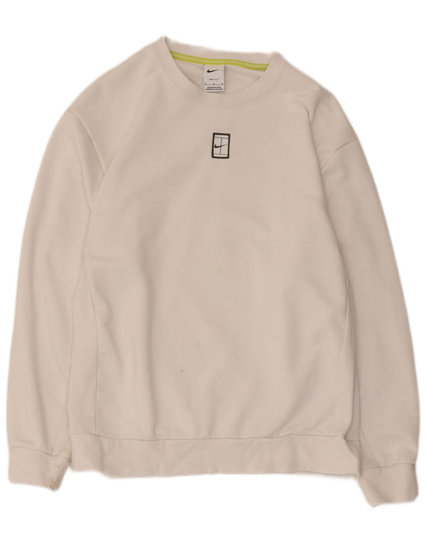 Nike Hombre Dri Fit Sudadera Jumper Medium Blanco Algodón