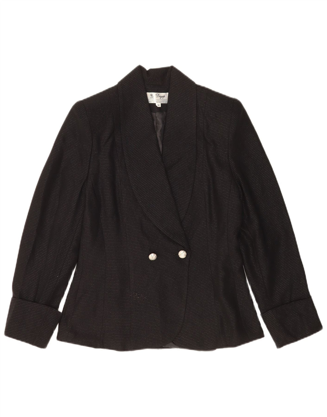 Vintage mujer chaqueta blazer de doble pecho IT 42 rayas negras medianas