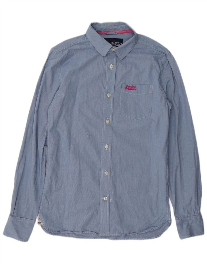 Camisa Superdry Hombre De Algodón A Cuadros Azul Medio