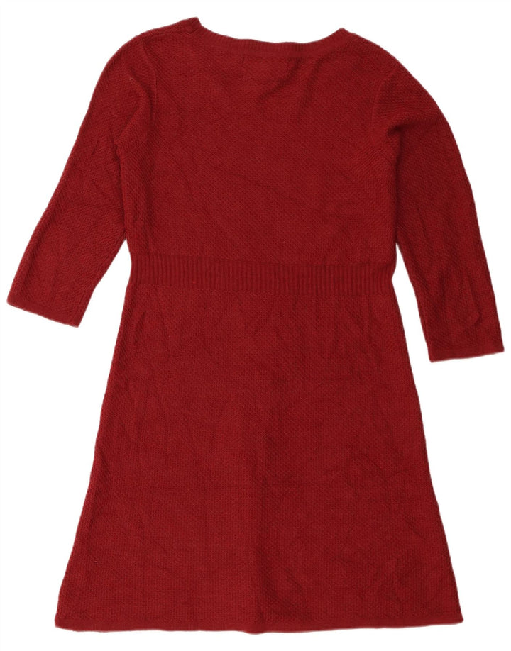 Vestido tipo jersey de manga 3/4 para mujer de Fat Face, talla 48, acrílico rojo mediano