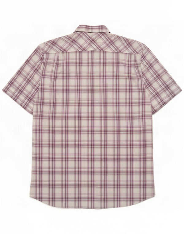 Rifle Mens Short Sleeve Shirt XL Purple Check Cotton